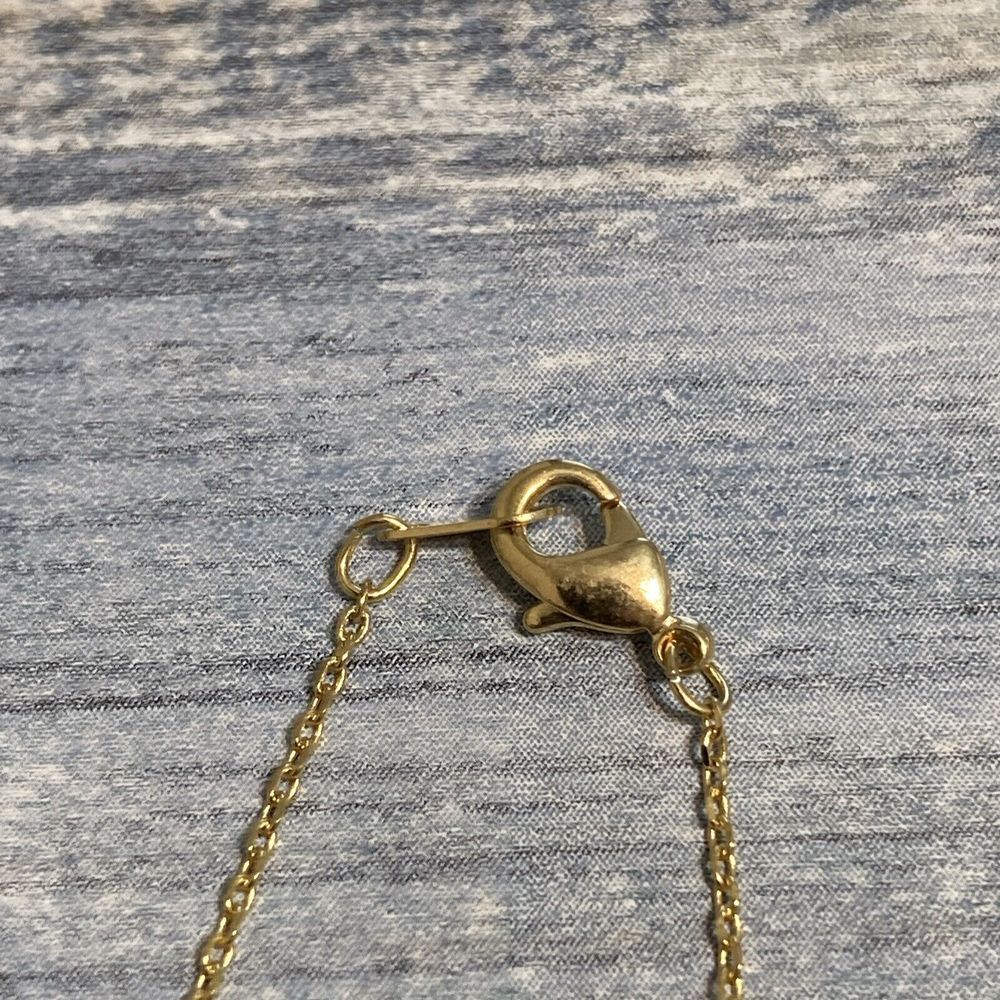 Dainty Bar Pendant Necklace gold Tone Chain 15" NWOT - Picture 5 of 7